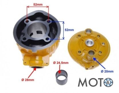 Cilindra komplekts Minarelli AM6 motoram 70 cc (dzeltens) - Image 2