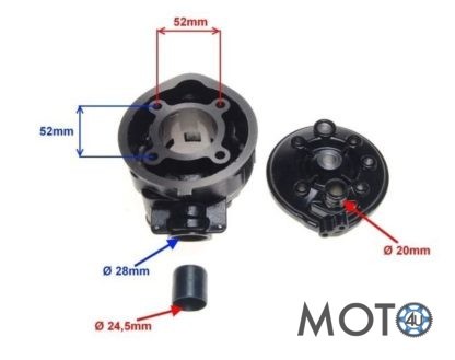 Cilindra komplekts Minarelli AM6 motoram 70 cc (Melns) - Image 2