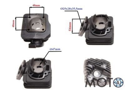 Power force cilindra komplekts ar galvu Honda Dio, Kymco ZX 47mm 2T - Image 3